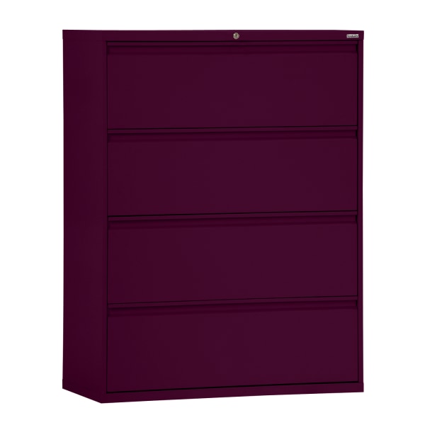 Sandusky® 800 20""D Lateral 4-Drawer File Cabinet, Burgundy -  Sandusky Lee, LF8F304-03