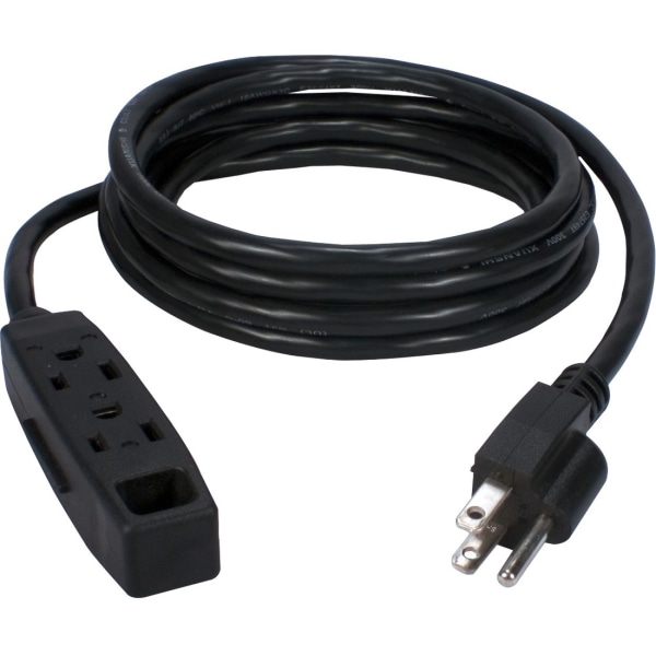 Photos - Surge Protector / Extension Lead QVS 3-Outlet 3-Prong 6ft Power Extension Cord - For Computer, Electronic Equipment - 120 V AC13 A - Black - 6 ft Cord Length 