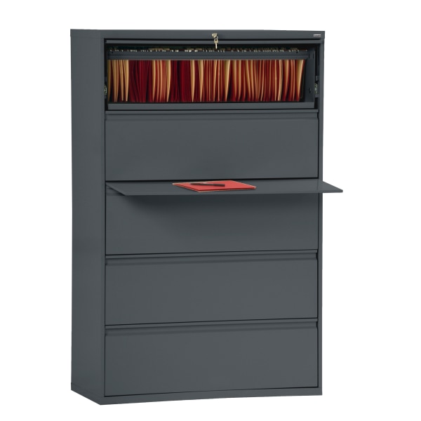 Sandusky® 800 20""D Lateral 5-Drawer File Cabinet, Charcoal -  Sandusky Lee, LF8F365-02