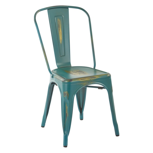 Office Star Bristow Armless Chair, Antique Turquoise, Set Of 4 Chairs - BRW29A4-ATQ - Furniture Give your home a rustic style with these steel cha sku BRW29A4-ATQ