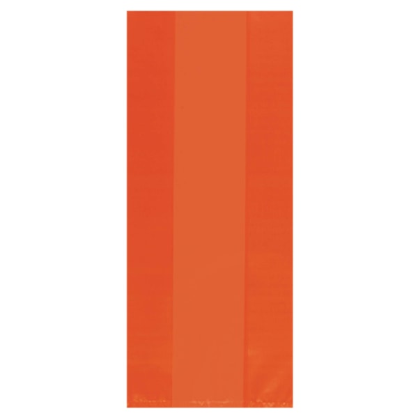 UPC 048419628095 product image for Amscan Plastic Treat Bags, Medium, Orange, Pack Of 100 Bags | upcitemdb.com