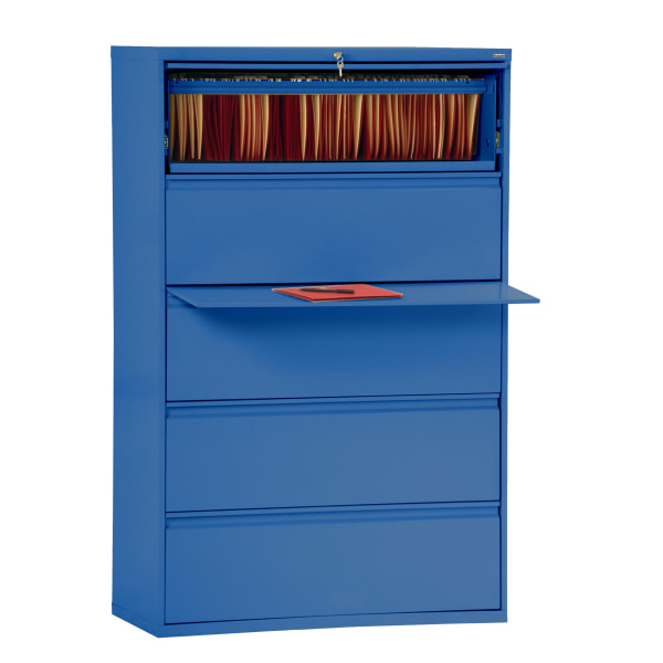 Sandusky® 800 20""D Lateral 5-Drawer File Cabinet, Blue -  Sandusky Lee, LF8F425-06
