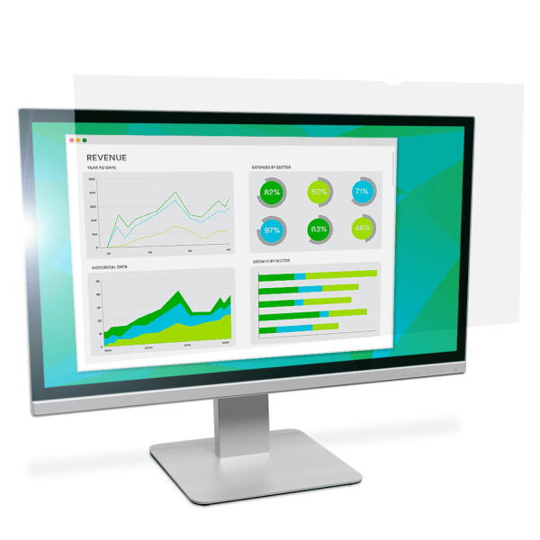 3M Anti-Glare Screen Filter for Monitors, 22 Widescreen (16:10), Reduces Blue Light, AG220W1B