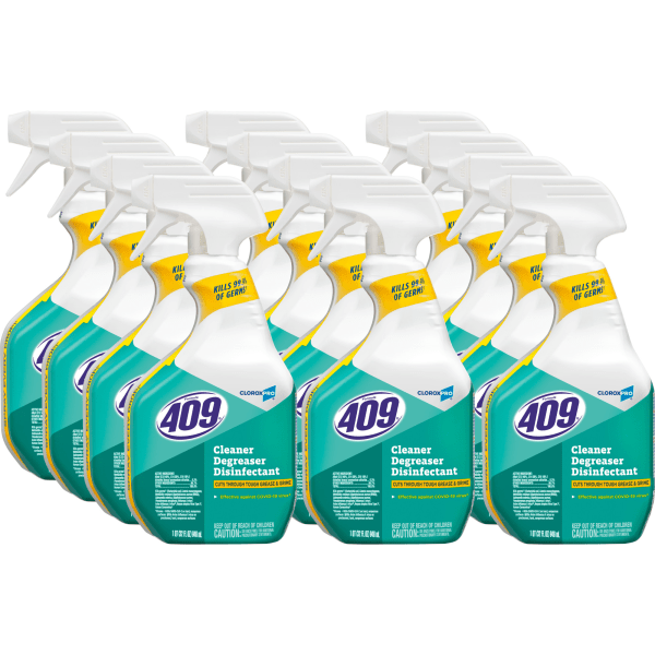 CloroxPro Formula 409 Cleaner Degreaser Disinfectant, 32 Fl Oz Spray, Case Of 12