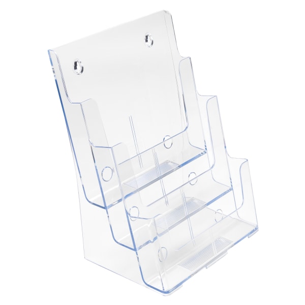 Deflecto 77301 9.5 in. x 6.25 in. x 12.63 in. 3-Compartment DocuHolder - Magazine Size  Clear