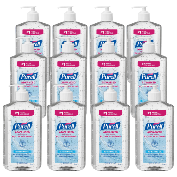 Purell® Instant Hand Sanitizer, 20 Oz. Pump Bottles, Pack Of 12 -  3023-12