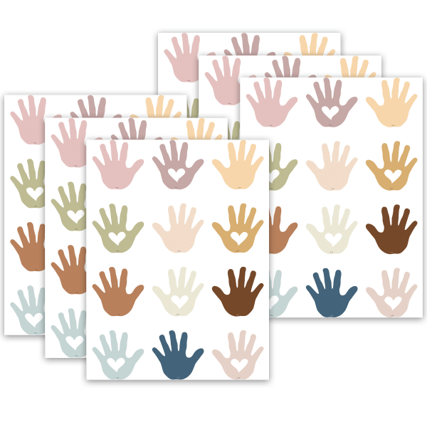 Teacher Created Resources Mini Accents, Everyone Is Welcome Helping Hands, 36 Pieces Per Pack, Set Of 6 Packs -  TCR7134-6