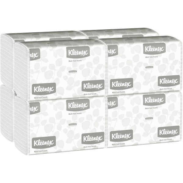 Kleenex Multifold Paper Towels (02046) 1-Ply 9.2 x 9.4 sheets White (150 Sheets/Pack 8 Packs/Case 1 200 Sheets/Case)