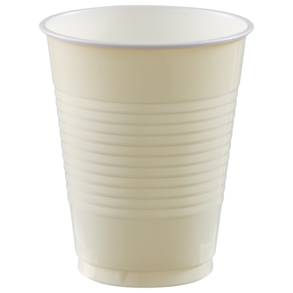 UPC 192937255926 product image for Amscan Plastic Cups, 18 Oz, Vanilla Creme, Set Of 150 Cups | upcitemdb.com