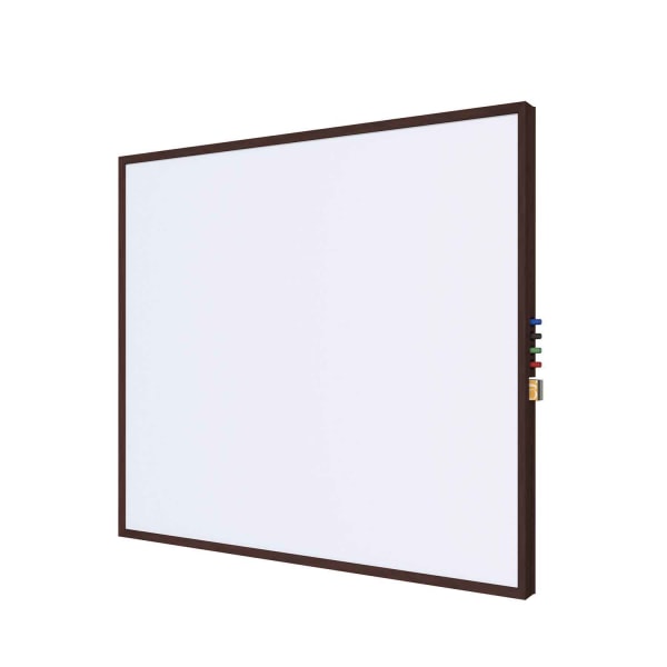 Ghent Impression Non-Magnetic Dry-Erase Whiteboard, Porcelain, 47-3/4"" x 47-3/4"", White, Cherry Wood Frame -  IMM44WCH