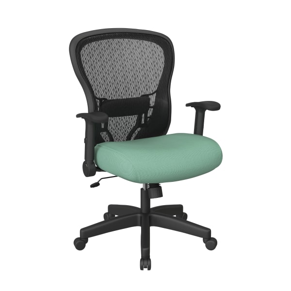 Office Star Space Seating 529 Series Deluxe Ergonomic Mesh Mid-Back Chair, Jade - 529-3R2N1F2-5881 - Furniture Stay on task with the Office Star Space Seating 52 sku 529-3R2N1F2-5881