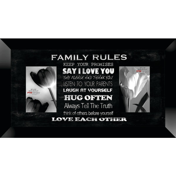 PTM Images Photo Frame, Family Rules, 22H x 1 1/4W x 12D, Black