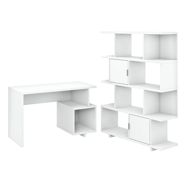 kathy ireland&reg; Home by Bush Furniture Madison Avenue 48&quot;W Writing Desk With Etagere Bookcase 3796872