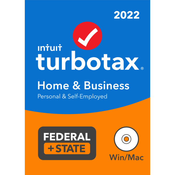 TurboTax Home & Business 2022 Federal + E-File + State, For PC/Mac, Disc Or Download