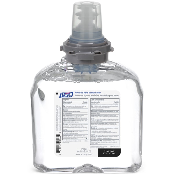 PURELL Advanced TFX Refill Instant Foam Hand Sanitizer  1200 mL  White -GOJ539202CT 2 gallon  en box 