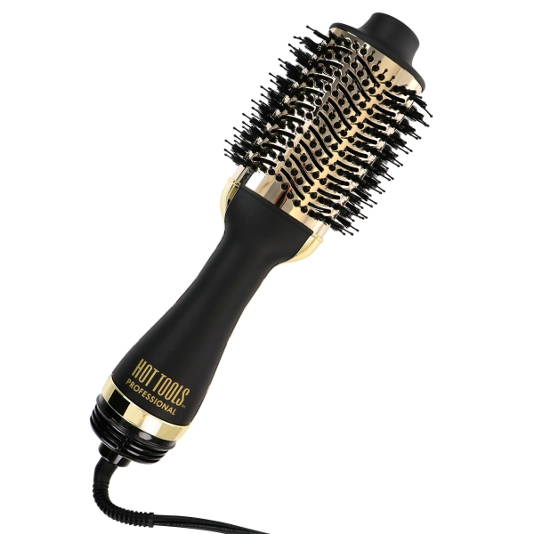Gibson Hot Tool Pro Artist 24k Gold Collection One Step Blowout And Volumizer Brush, 13"h X 4 1/2"w X 4 1/2"d, Black