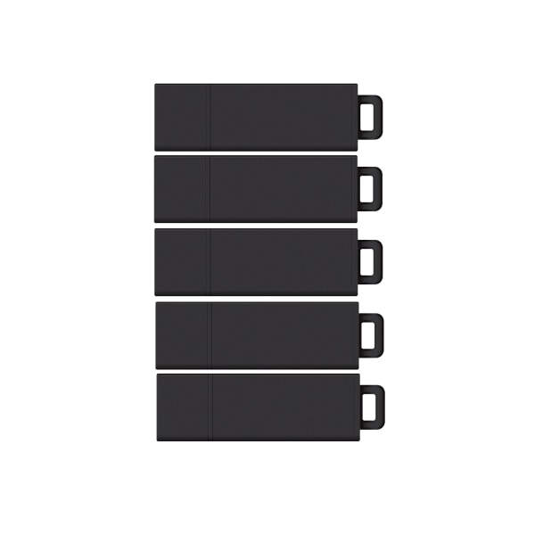 Centon DataStick Pro USB 20 Flash Drives 16GB Sport Black Pack Of 5 Flash Drives DSW16GB5PK
