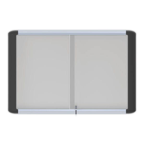 MasterVision® Platinum Pure Magnetic Dry-Erase Enclosed Whiteboard, Sliding Door, 36"" x 48"", Aluminum Frame With Silver Finish -  VT640109630