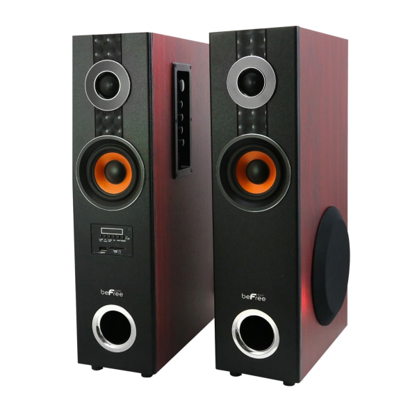 BeFree Sound 2.1 Channel Bluetooth® Dual Tower Speakers, Wood -  99595511M