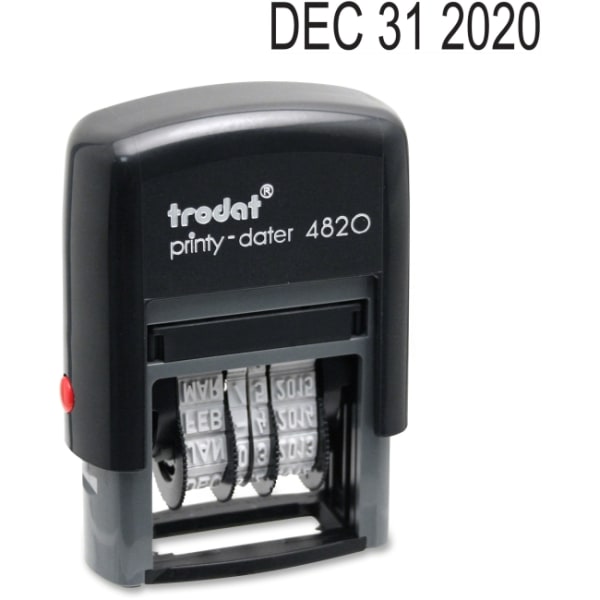 Trodat 4820 Self-Inking Stamp, Date Only, 3/8 x 1 5/8, 65% Recycled, Black