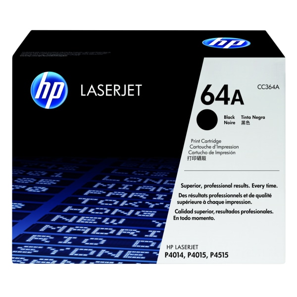HP 64A Black Standard Yield Toner Cartridge, Prints Up to 10,000 Pages (CC364A) | Quill