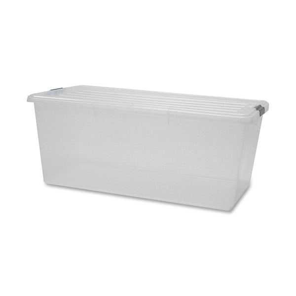 Iris® Storage Boxes With Lift-Off Lids, 33 1/2"" x 17 3/16"" x 13"", Clear, Case Of 4 -  100201