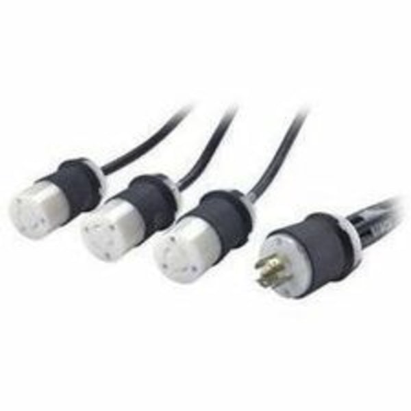 Photos - Cable (video, audio, USB) APC Power Cord Splitter, L21 20P to (3)L5 20R 208 V AC Black NEMA L21 20P 1 Each 