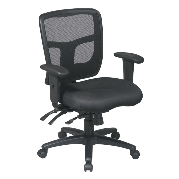 Office Star ProGrid Mid-Back Mesh Adjustable Chair, Black - 92893-30 - Furniture Breathable design lets you lean back in comfort  B sku 92893-30