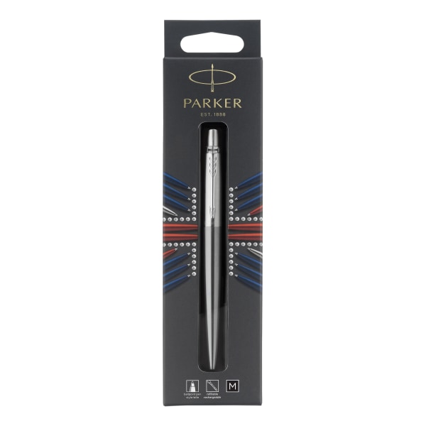 Parker® Jotter Ballpoint Pen, Medium Point, 0.7 mm, Stainless Steel Barrel, Black Ink