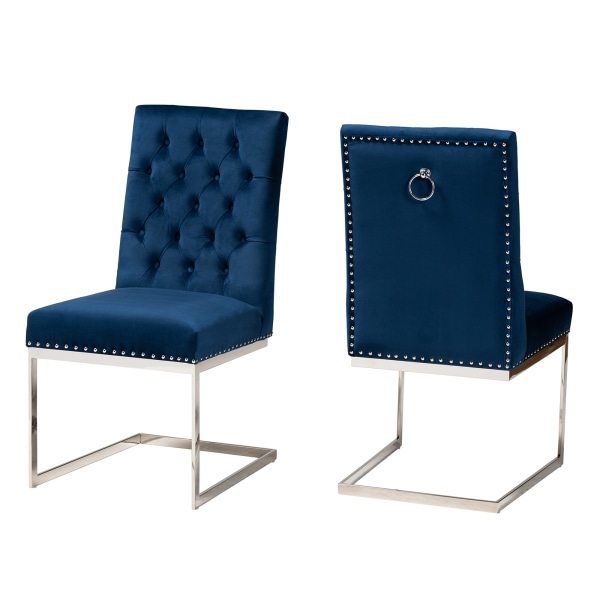 UPC 193271355648 product image for Baxton Studio Sherine Velvet Fabric And Metal Dining Accent Chair Set, Glam/Luxe | upcitemdb.com