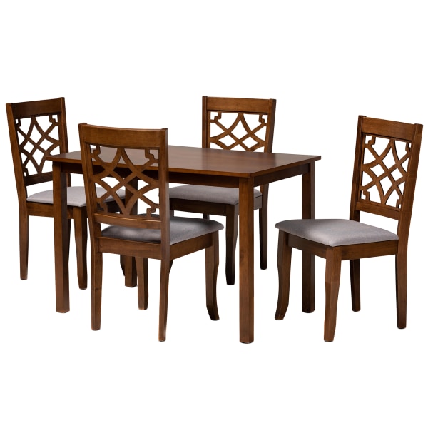 Baxton Studio Celina Dining Set, 29-5/16""H x 43-5/16""W x 27-9/16""D, Gray/Walnut -  2721-9875-8959