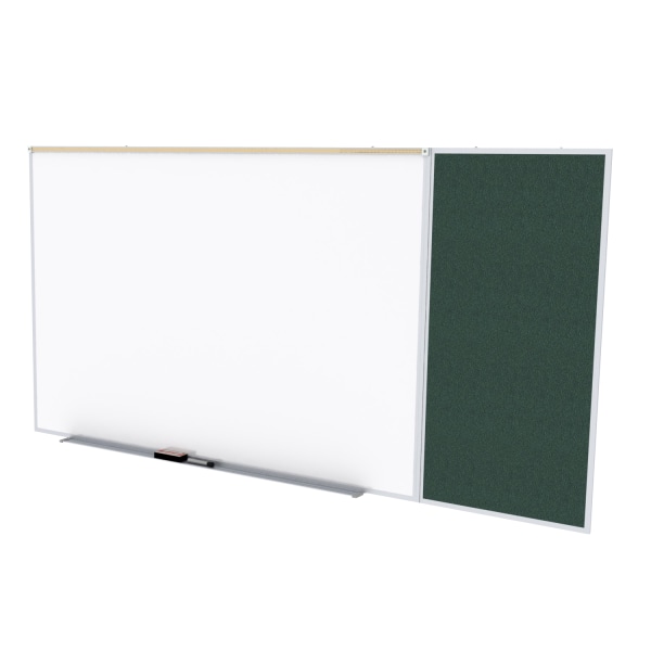 Ghent Combination Magnetic Dry-Erase Board, Porcelain, 48-1/2"" x 96-5/8"", White, Silver Aluminum Frame -  SPC48C-V-183