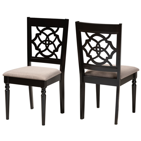 Baxton Studio Renaud Dining Chairs, Sand/Dark Brown, Set Of 2 Chairs -  2721-10535