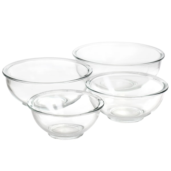 Photos - Salad Bowl / Serving Platter Martha Stewart 4-Piece Glass Nesting Bowl Set, Clear 