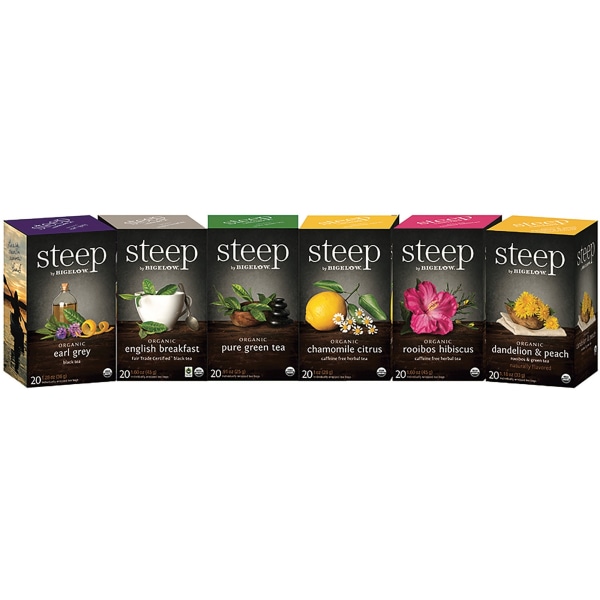 Bigelow® Organic Tea Assortment Bags, 20 Per Box, Carton Of 6 Boxes -  27777