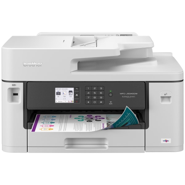 Brother - MFC-J5340DW Wireless All-in-One Business Inkjet Printer with Ledger Printing up to 11”x17” - White/Gray