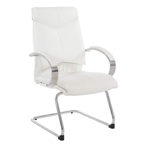 Office Star 7200 Series Deluxe Mid-Back Guest Chair, Snow