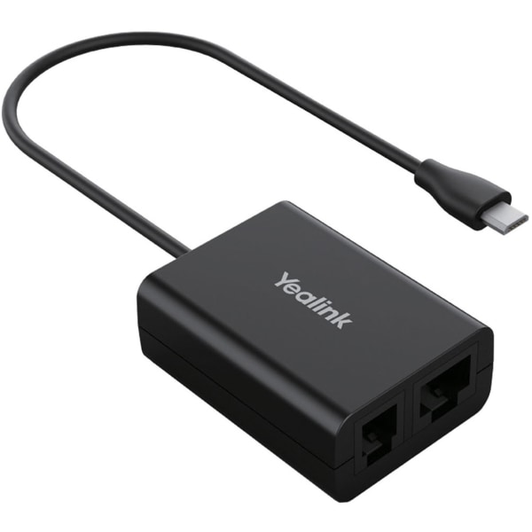 Yealink EHS60 Micro USB-C to RJ45 RJ9 Wireless Headset Adapter, Male to Female, Black (1308019)