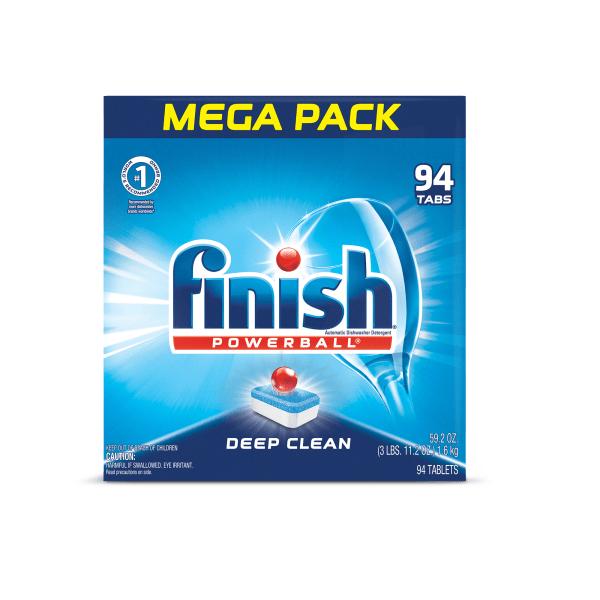 Finish Powerball Dishwasher Tabs, Fresh Scent, 59.2 Oz, Box Of 94 Tabs -  RAC97330