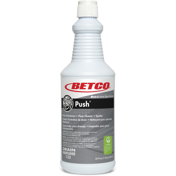 Betco Bioactive Solutions Push Cleaner - Ready-To-Use Liquid - 32 fl oz (1 quart) - New Green Scent - 1 Each - Milky White -  1331200EA