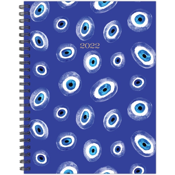 Willow Creek Press Softcover Weekly/Monthly Planner, 6-1/2"" x 8-1/2"", Blue Eye Dot, January To December 2022