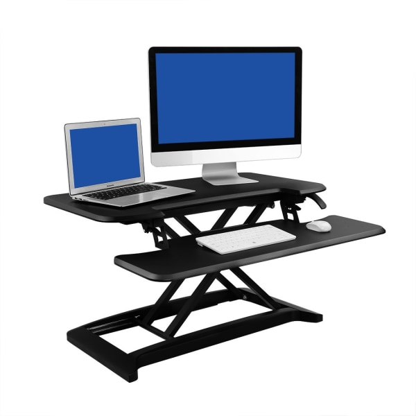 FlexiSpot AlcoveRiser Sit-To-Stand Desk Converter, 35""W, Black -  M7MB
