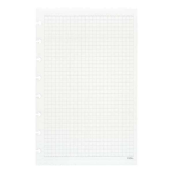 TUL Discbound Notebook Refill Pages, Junior Size, Graph Ruled, 50 Sheets, White
