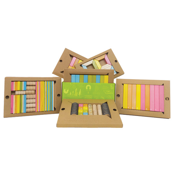 TEGU 130-Piece Classroom Wooden Block Kit, Assorted Colors -  TEGK12001SJG