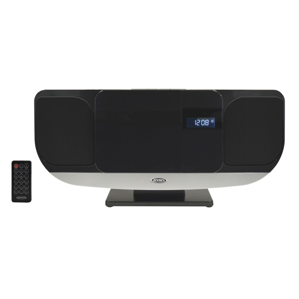 Bluetooth JBS-215 Wall-Mountable Music System With CD Player And FM Radio, 9.1"H x 19.6"W x 4.9"D, Black
