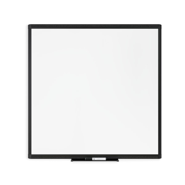 U Brands PINIT Magentic Dry-Erase Whiteboard, 36 x 36, Aluminum Frame With Black Finish