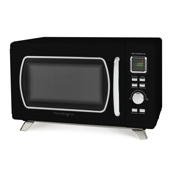 Nostalgia Mid-Century Retro Microwave, 0.9 Cu. Ft., Black