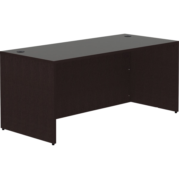 Lorell Essentials 66 W Executive Desk Shell, Espresso Brown (LLR18207) | Quill