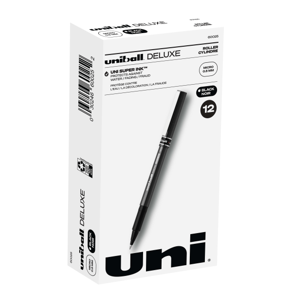 UPC 070530600254 product image for uni-ball® Deluxe Rollerball Pens, Micro Point, 0.5 mm, Charcoal Barrel, Black In | upcitemdb.com