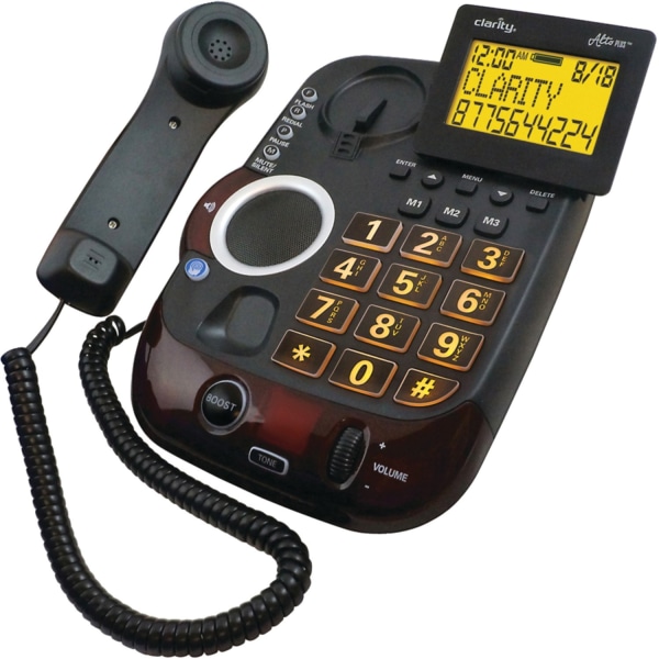 Clarity AltoPlus Standard Phone - Black - Corded - Corded - 1 x Phone Line - Speakerphone - Hearing Aid Compatible -  54505.001